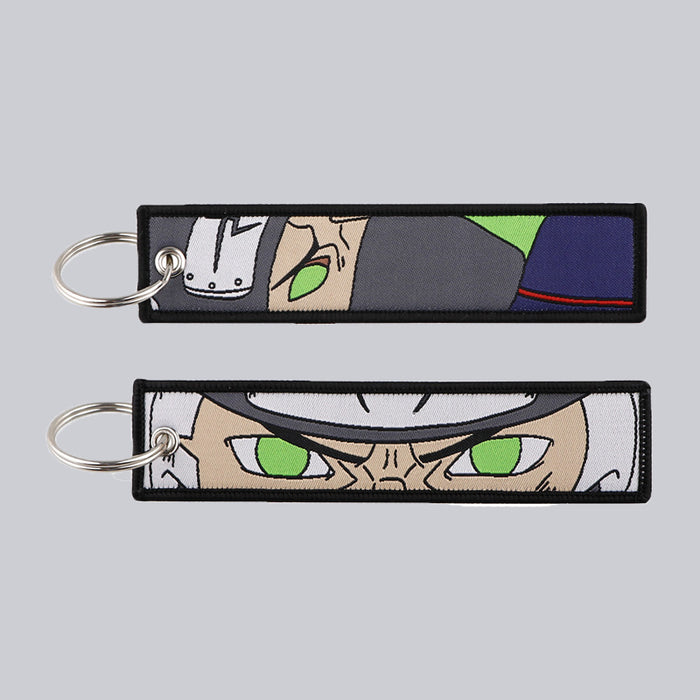 Wholesale Cartoon Anime Woven Label Keychain Pendant  Fabric Anime Peripheral