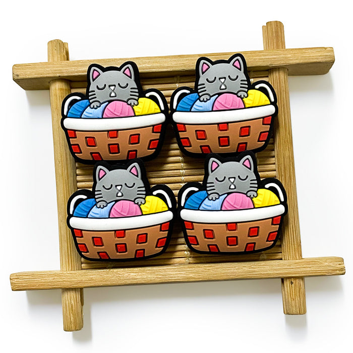 Wholesale 10PCS Cartoon Cute Cat Silicone Beads JDC-BDS-WDX057