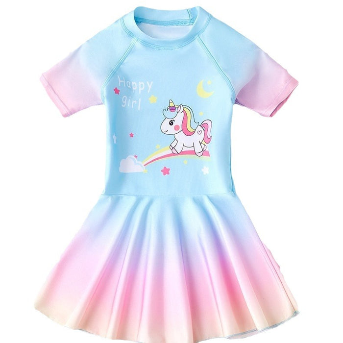 Wholesale Children's swimsuit, girls' one-piece cartoon skirt style swimsuit, women's swimsuit