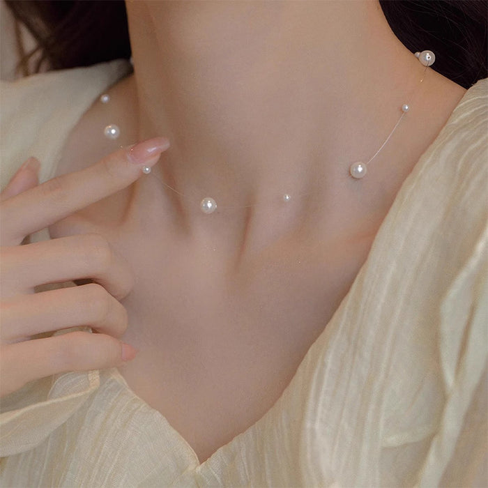 Wholesale Starry Sky Pearl Necklace, Light Luxury, Fashion, Niche, Collarbone Chain, High Grade, Neck Chain Accessories