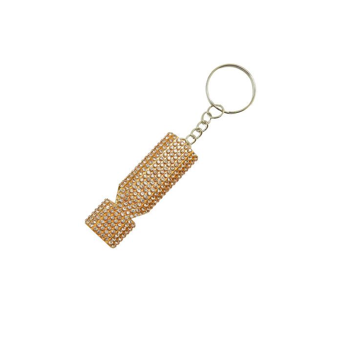 Wholesale Stylish Black Metal Whistle Keychain Compact Portable Car Key Accessory Bag Charm