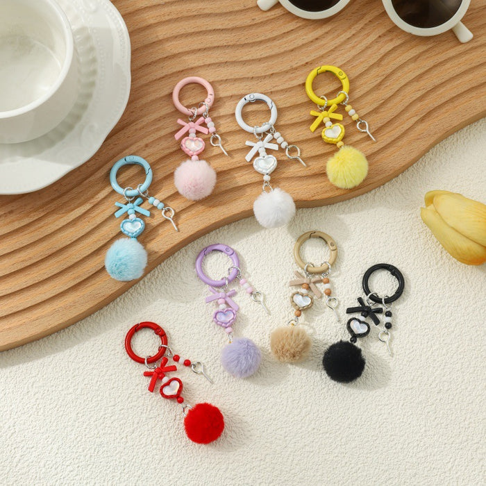 Wholesale  mobile phone chain ball chain  cute grain hanging chain pendant key chain