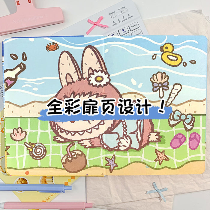Wholesale 5pcs Seaside notebook full color page leather book cute cartoon hand account book student notepad diary