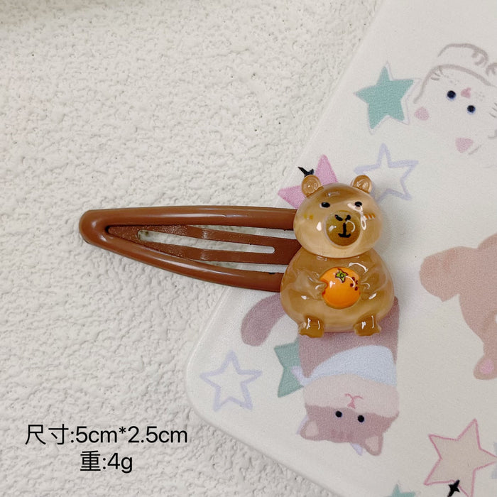 Wholesale  Hair Clip Girl Children's Baby Clip Cartoon Capybara Side Clip