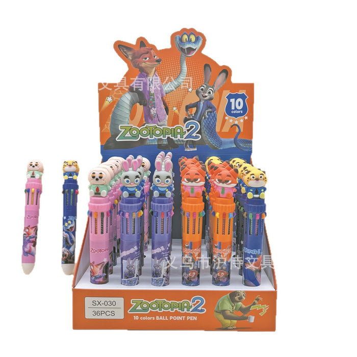Wholesale Cute Cartoon 10-Color Ballpoint Pen for Students