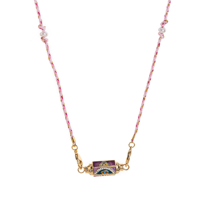 Wholesale Valentine' s Day Colorful Tarot Necklace Women' s Niche Star Eyes Gold-Plated Color-Preserving Pendant