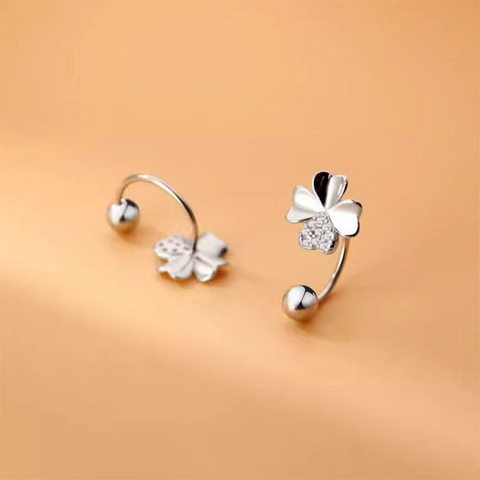 Wholesale S925 Silver Clover Earrings Trendy Elegant Distinctive Women's Earrings