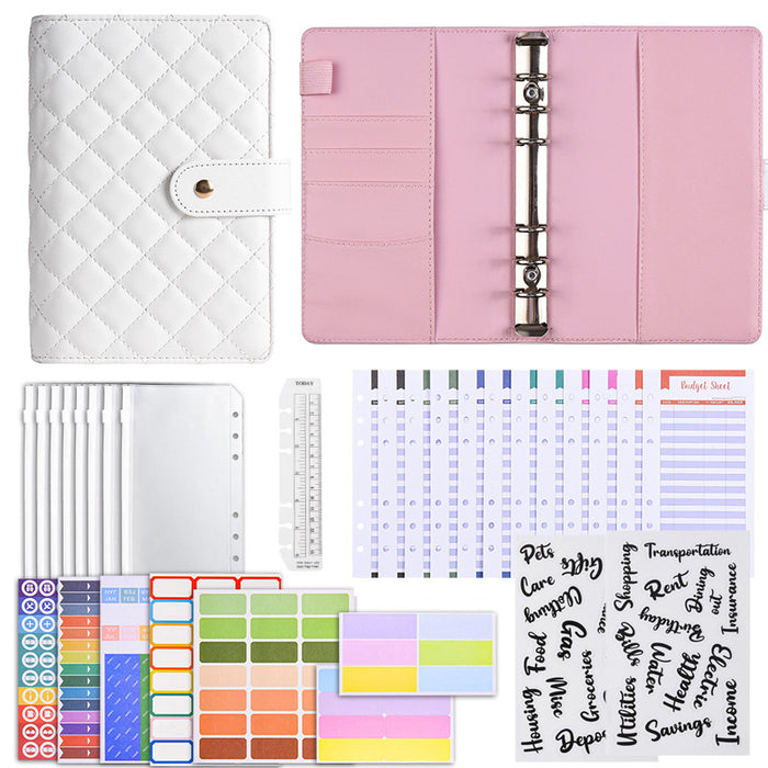 Wholesale Macaron Pu Leather Loose-Leaf Accounting Notebook Creative Cash Budget Financial Planning Notebook