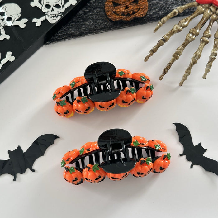Wholesale Funny Pumpkin  Hair Claw Large Resin Back Of Head Clip Pumpkin Orange Party Costume Hair Accessory Fashion Resale