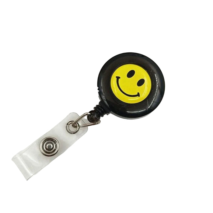 Wholesale Smiley face pull buckle retractable buckle Badge Reels Keychains