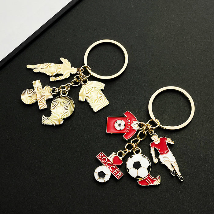 Wholesale Oil Dripping Football Player Zinc Alloy Keychain JDC-KC-LuNeng001