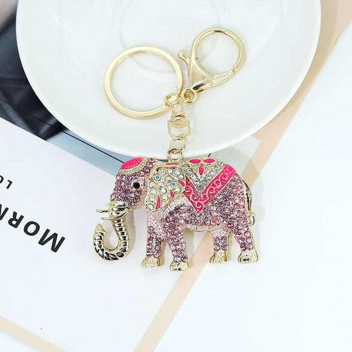Wholesale Elephant Rhinestone Keychain Decorative Fashion Accessory