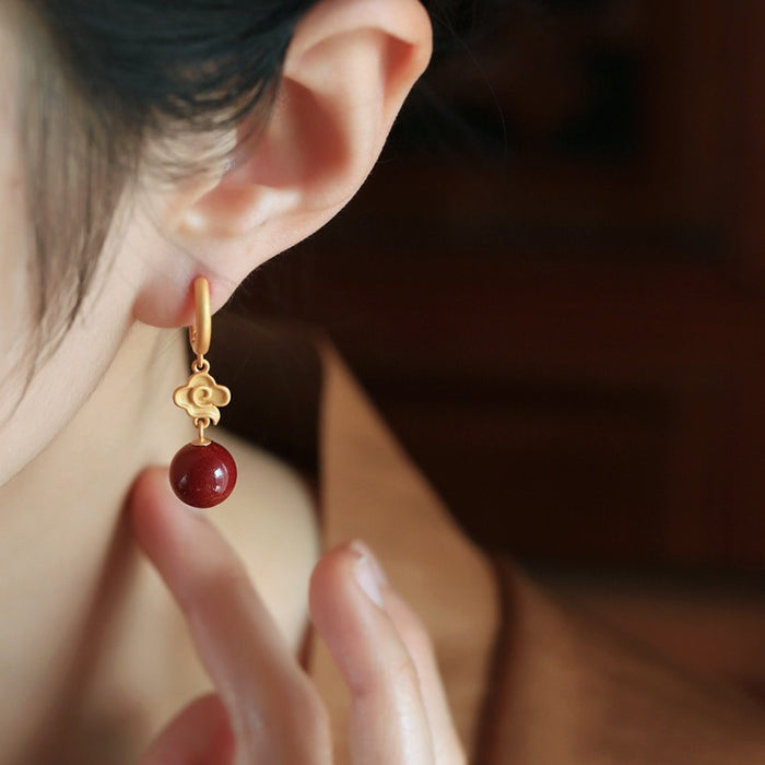 Wholesale Red Light Luxury Retro Earrings