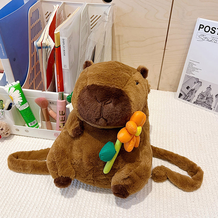 Wholesale Plush Bag Double Backpack Children' s Bag Cute Animal Doll Backpack Cartoon Doll