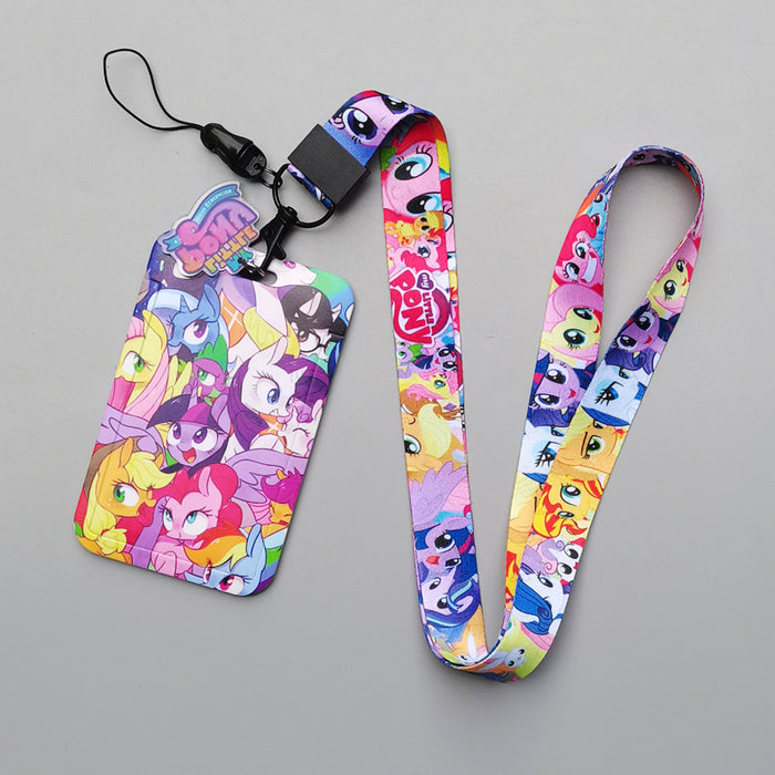 Wholesale Cartoon Pony Long Rope Lanyard Keychain ID Set  Pendant