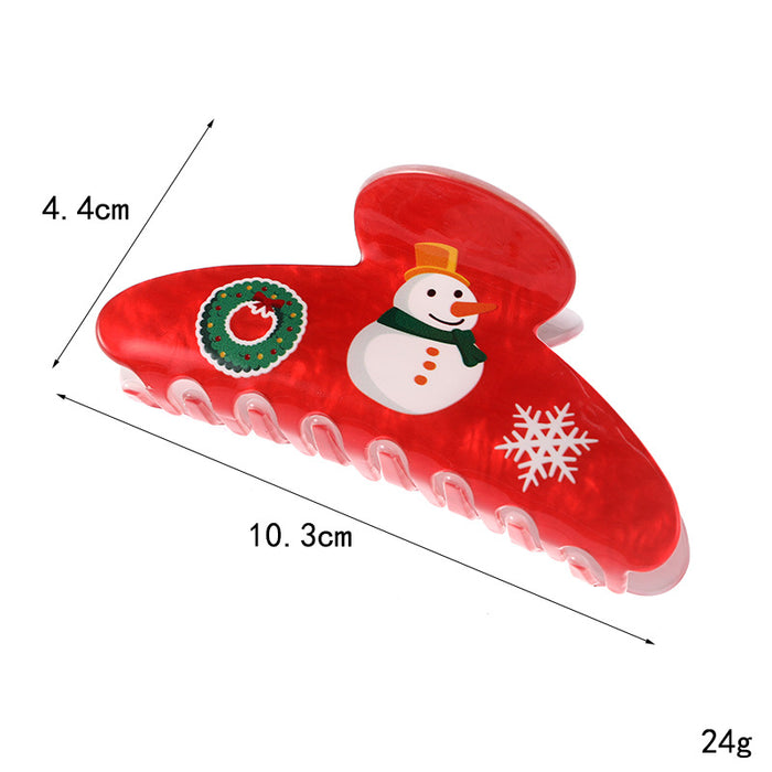 Wholesale Christmas Acrylic Hair Claw Clips Santa Reindeer Snowflake Design Party Fashion Accessory