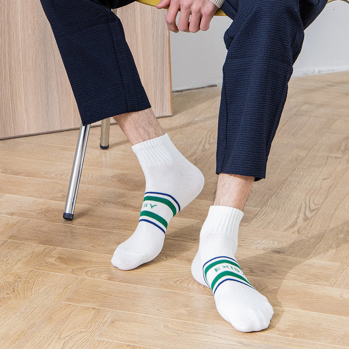 Wholesale Short tube men's socks, fashionable striped socks, casual and comfortable cotton socks, breathable and personalized