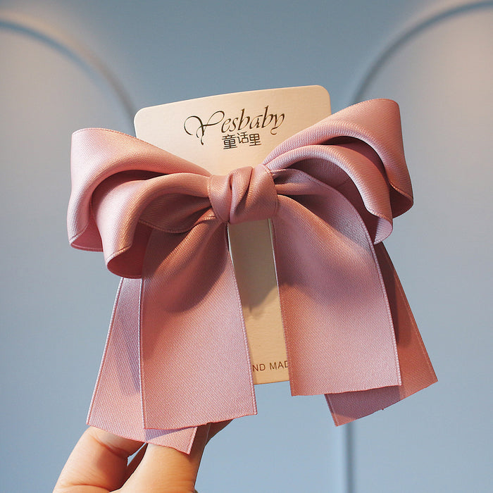 Wholesale Children's ribbons, bows, hair clips, versatile, simple, back of the head hair clips, spring clips, hair accessories