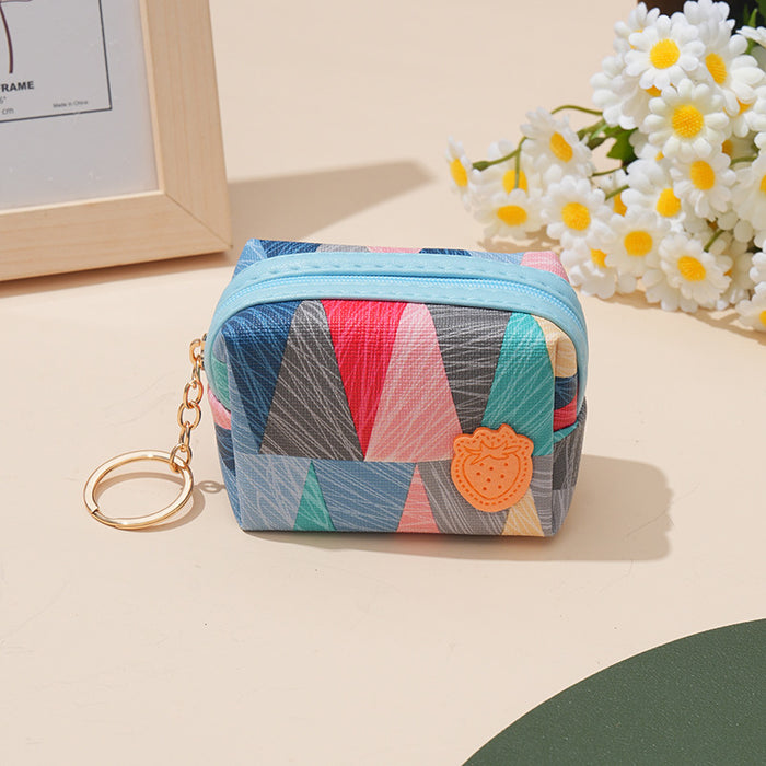 Wholesale PU Mini Simple Zipper Contrast Color Coin Purse JDC-WT-YuanYi001