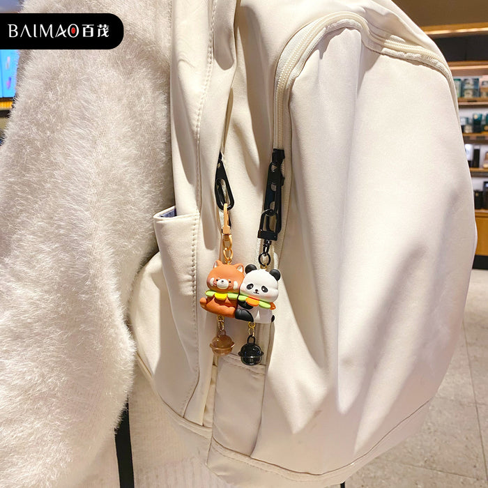 Wholesale Resin Big And Small Bear Keychain Magnetic Couple Bag Pendant Spring Everyday Gift
