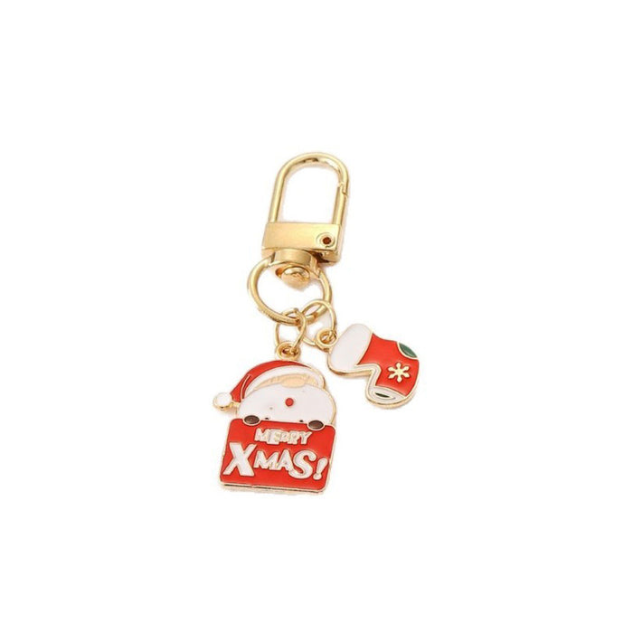 Wholesale Cartoon metal pendant cute  car keychain bag ornament Christmas gift