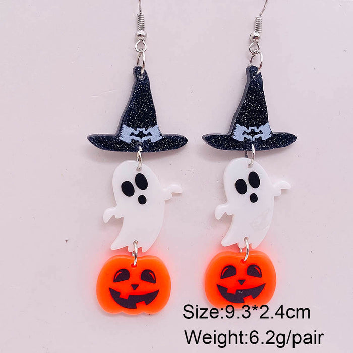 Wholesale  jewelry candy basket Denim ghost face acrylic earrings cross-border jewelry