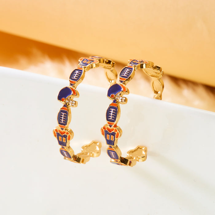 Wholesale Rugby Festival Personalized Earrings