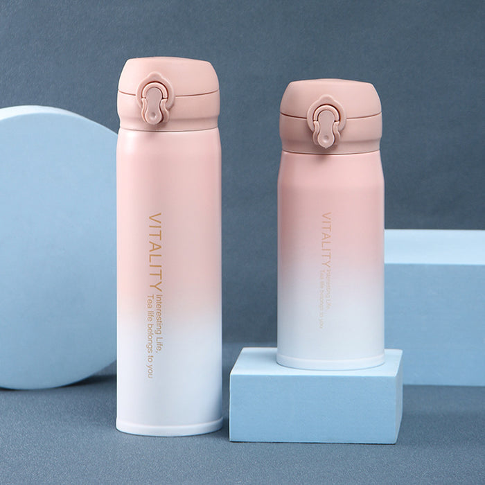 Wholesale Stainless steel thermos cup gradient color portable outdoor water cup gift cup