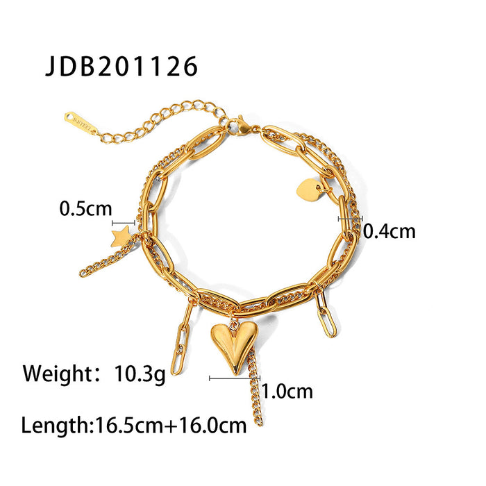 Wholesale Luxury Niche Stainless Steel Love Heart Bracelet