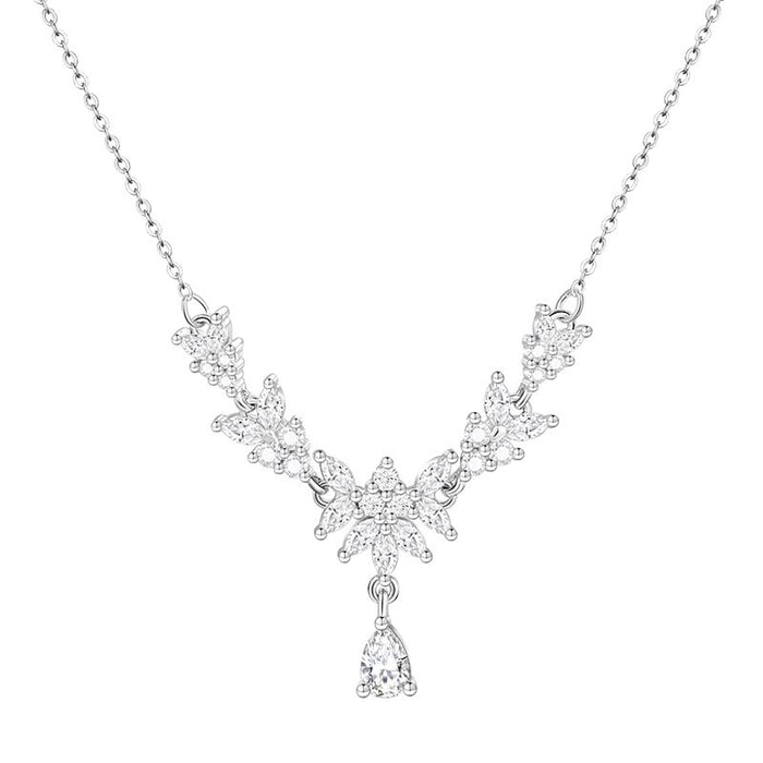 Wholesale Titanium steel necklace with full diamond, light luxury, high-end feel, exquisite collarbone chain