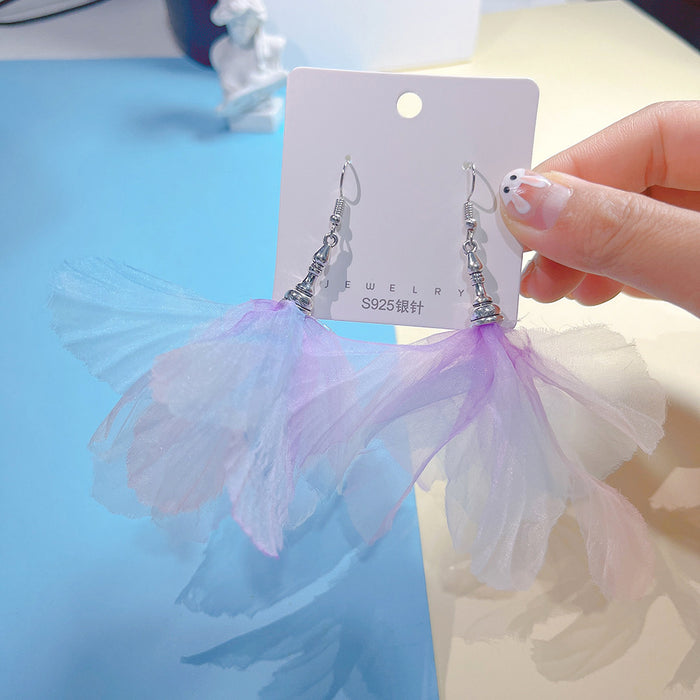 Wholesale Alloy Organza Stud Earrings JDC-ES-PinHeng001