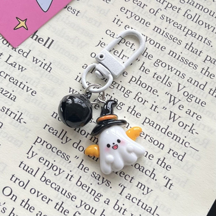 Wholesale Cute Black Bell Keychain Resin Pendant Student Bag Charm MOQ≥2