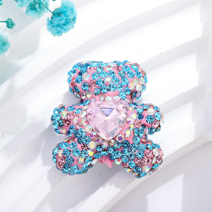 Wholesale Colorful Soft Pottery Diamond Care Bear Straight Hole Beads JDC-BDS-NanT004