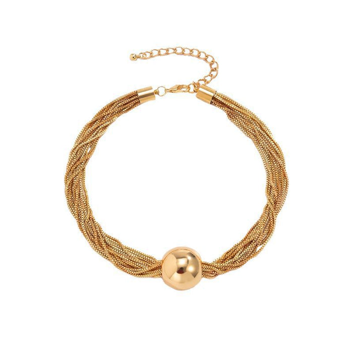 Wholesale Jewelry pendant, necklace, multi-layer chain, collarbone necklace, temperament, round ball, personalized necklace