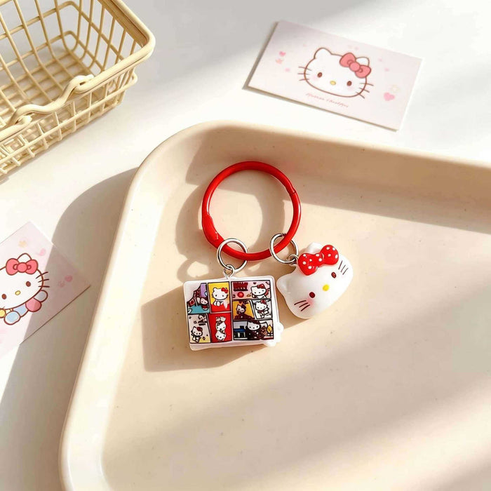 Wholesale Resin Cartoon Cat Bell Keychain Girly Bag Charm Decorative Accessory Gift For Friend