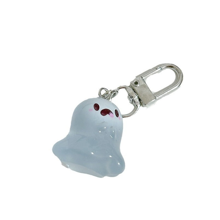 Wholesale  Glow in the Dark Resin Ghost Keychain Spooky Bag Charm MOQ≥2