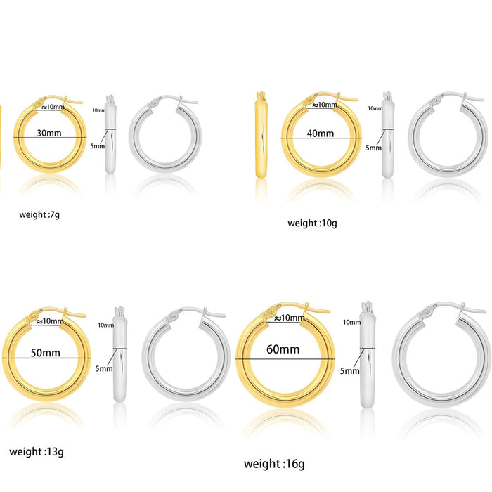 Wholesale Copper plated circle earrings with exaggerated personality, light luxury, simple earrings