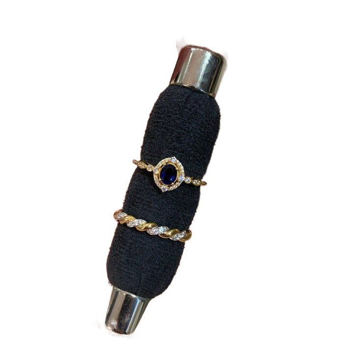 Wholesale Sapphire ring with gold plating, exquisite fashion, light luxury zircon ring