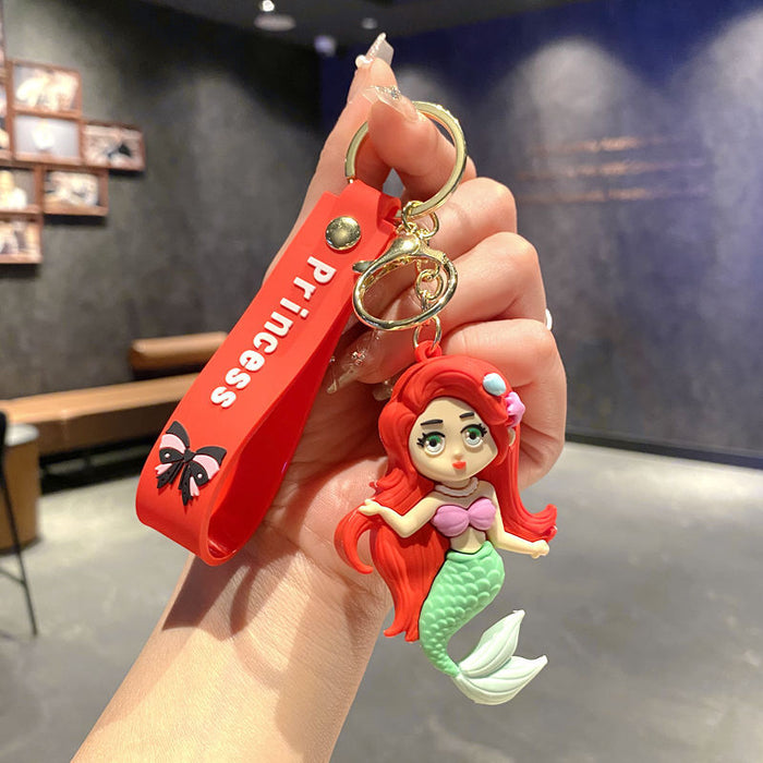 Wholesale Cartoon Princess Silicone Keychain Decorative Bag Charm MOQ≥2