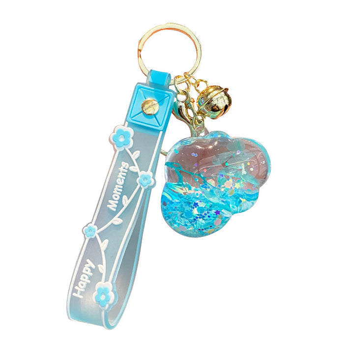 Wholesale Acrylic Oiled Quicksand Cloud Keychain JDC-KC-ManL008