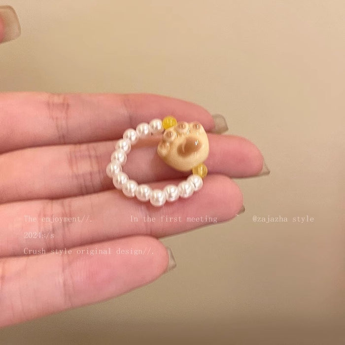 Wholesale Pearl Open Ring for Women, Light Luxury, Niche, High End, Finger Ring, Fashion and Personalized Ring