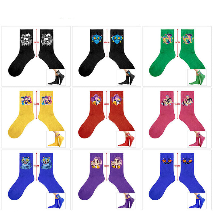 Wholesale Kpop Cute cartoon-themed printed colorful mid-calf socks