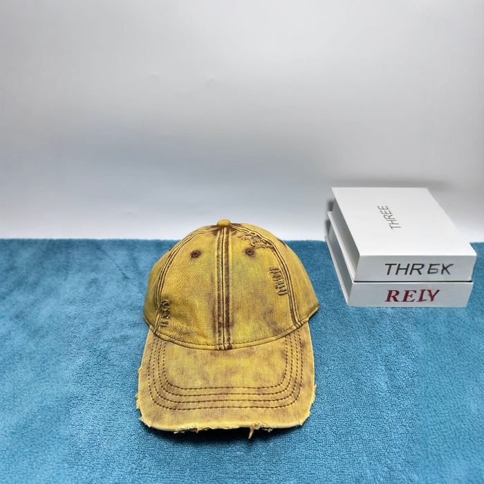 Wholesale Fashionable retro vintage washed hole soft top baseball cap, outdoor sun protection and shading duckbill cap