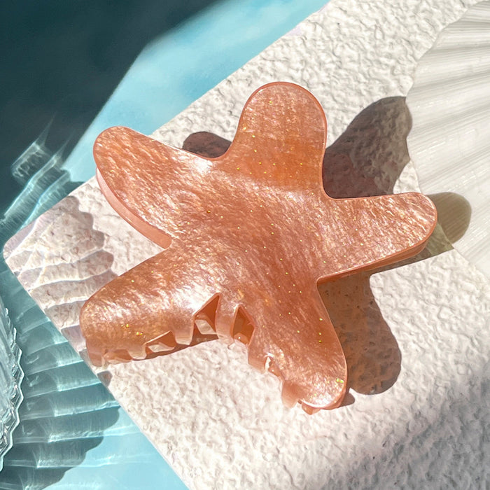 Wholesale Starfish Five-Pointed Star Acrylic Hair Claw Clip Cute Women' s Fashion Accessory