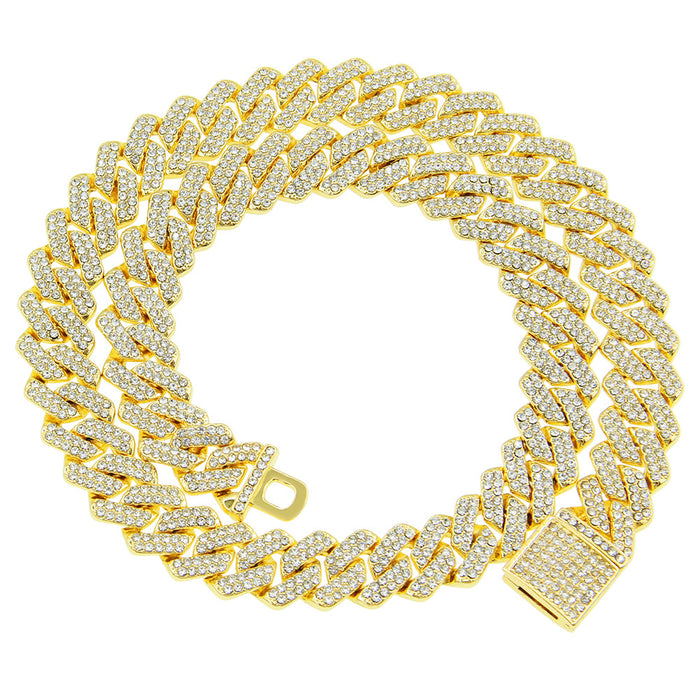 Wholesale hip-hop full-Diamond Cuban chain necklace
