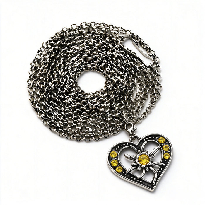 Wholesale Plated Alloy Long Necklace With Red Heart And Edelweiss Pattern Bavarian Festival Jewelry Accessory For Boutique Resale