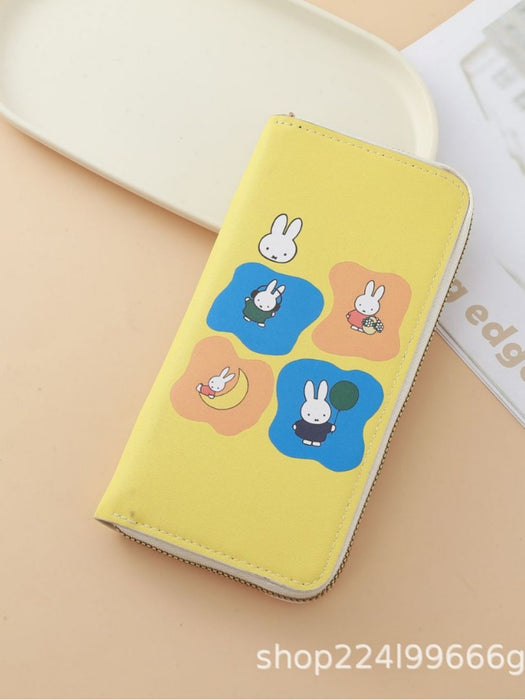 Wholesale PU Leather Cartoon Rabbit Coin Purse Card Holder Wallet Color Block Everyday Fashion Accessory