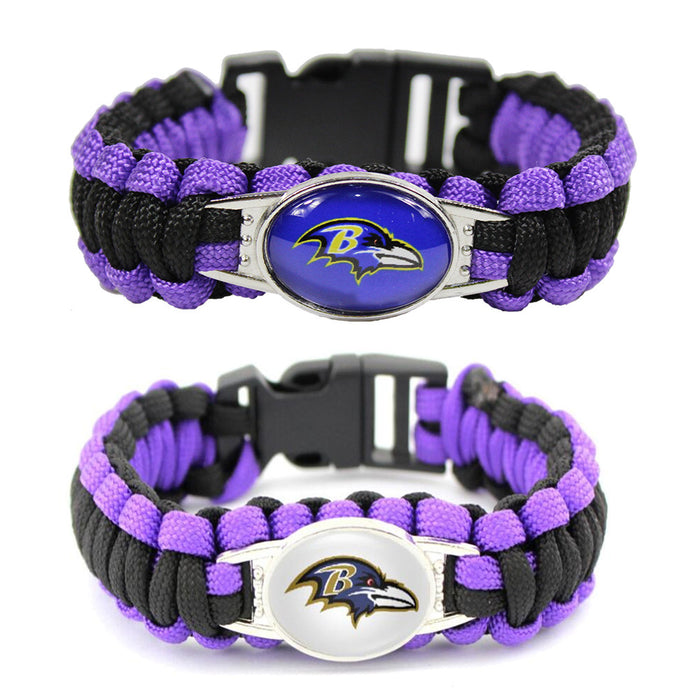 Wholesale rugby team rope woven bracelet