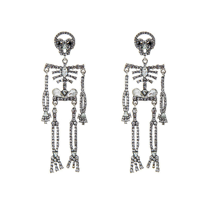 Wholesale Halloween Skeletons Zinc Alloy Long Earrings JDC-ES-JiCai002