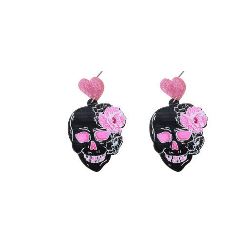 Wholesale  Pumpkin Cat Skull Funny Earrings Alternative Acrylic Earrings